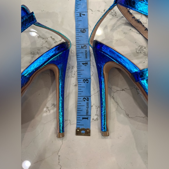 Holographic Mermaid 🧜‍♀️ snake embossed, 5” heel women’s sandals, Euro size 37 - Picture 13 of 13